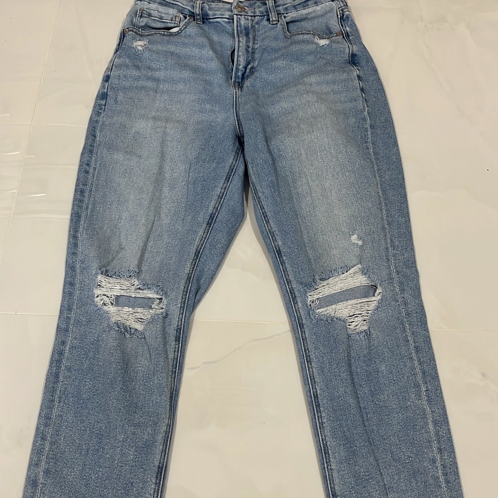 American Eagle Outfitters Blue Boyfriend Jeans Distressed